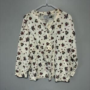 Bizzit floral button up shirt womens size small